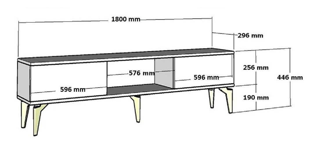TV stolík/skrinka Mediku 3 (orech + biela + antracit) 