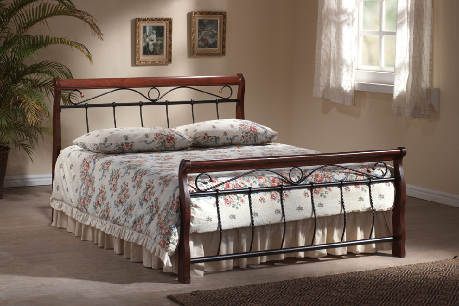 Manželská posteľ 160 cm Oberon C (čerešňa antická) (s roštom)