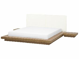 Manželská vodná posteľ 180 cm Zendaya (svetlé drevo) (s matracom)