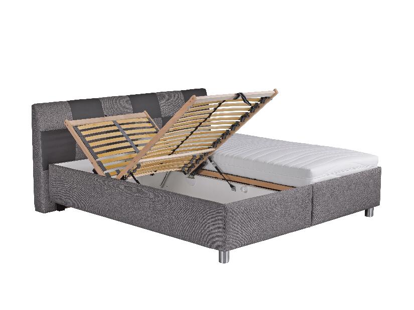 Manželská posteľ 160 cm Blanár Nice (sivá + vzor Baleri 784-12) (s roštom a matracom Ivana)