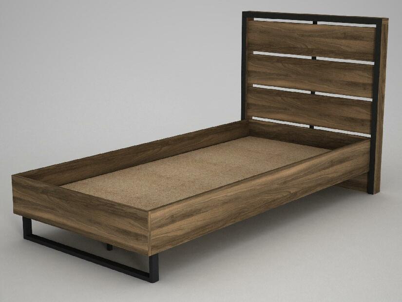 Jednolôžková posteľ 90 cm Nubulo 3 (orech) (s roštom)