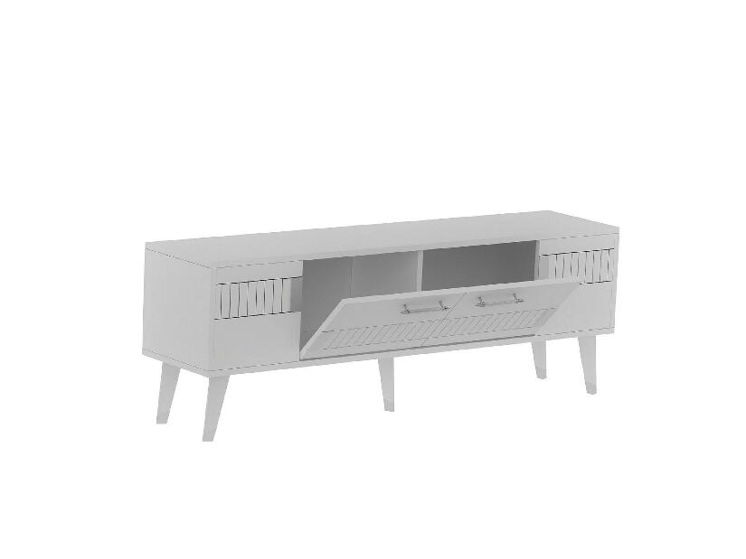 TV stolík/skrinka Lotoka 2 (biela + strieborná) 