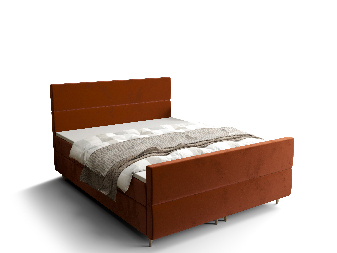 Manželská posteľ  Boxspring 180 cm Flu plus (hnedooranžová) (s matracom a úložným priestorom)
