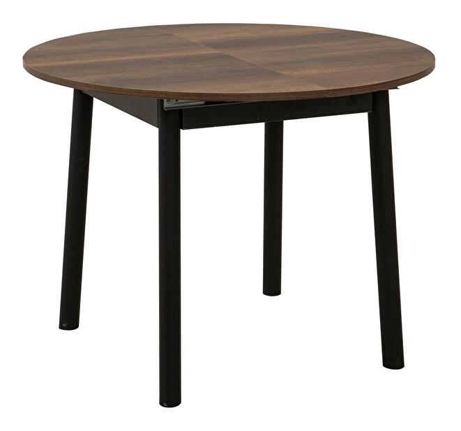 Rozkladací jedálenský stôl Duvasa 5 (orech + čierna) (pre 4 osoby)