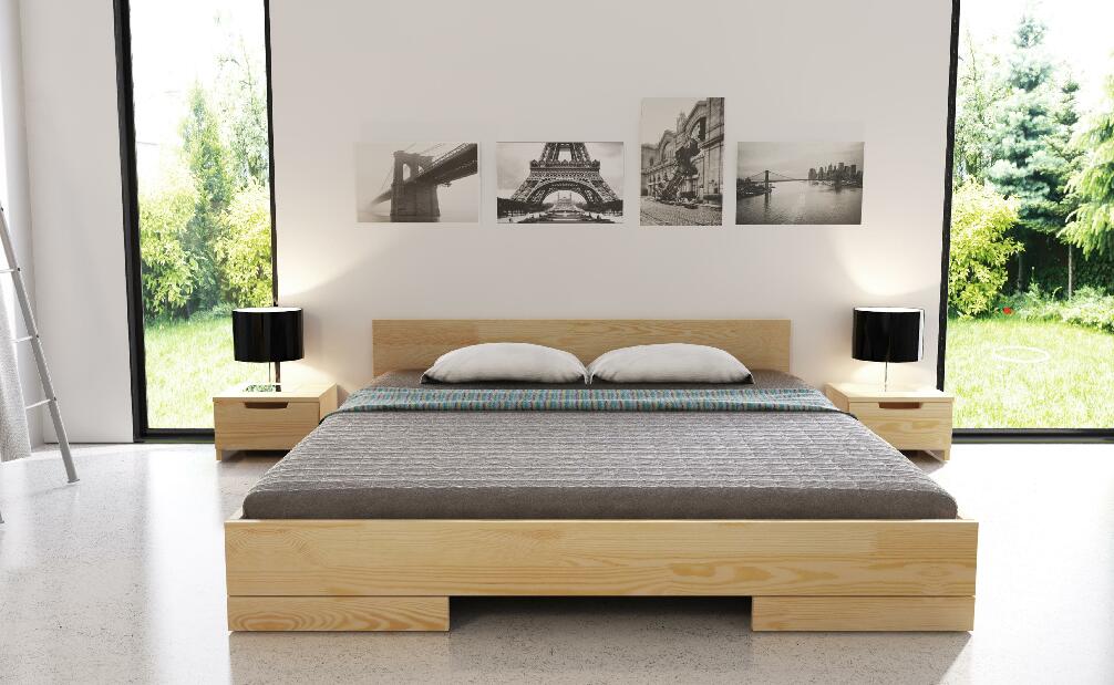 Manželská posteľ 160 cm Naturlig Stalander Long (borovica) (s roštom)