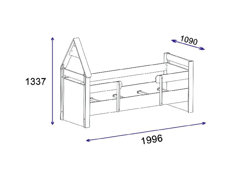 Jednolôžková posteľ 100 cm Nilili 4 (borovica atlantická + antracit) (s roštom)