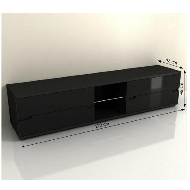 TV stolík/skrinka Aberdovey AS 30 (čierna) (s osvetlením)