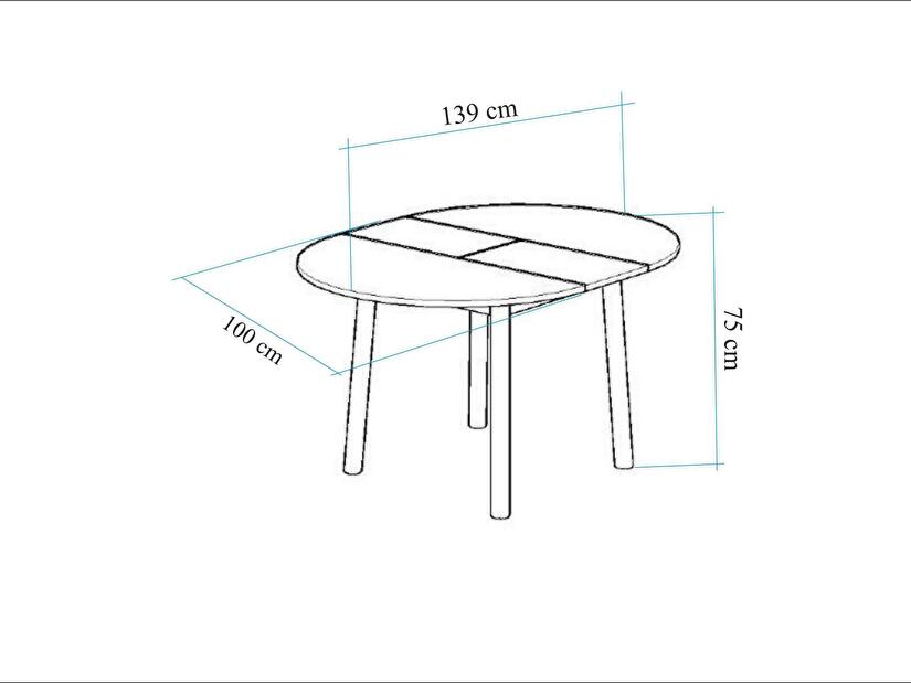 Rozkladací jedálenský stôl Duvasa 5 (biela) (pre 4 osoby)