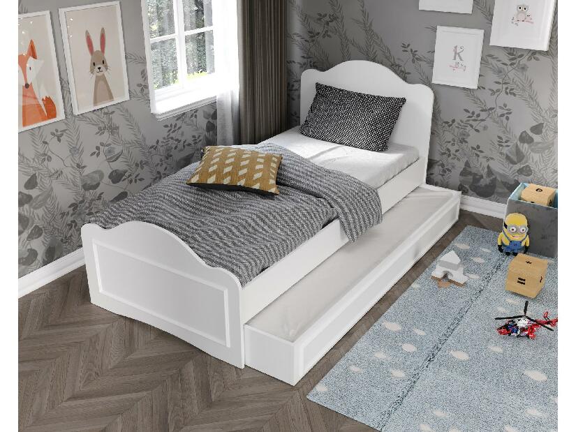 Jednolôžková posteľ 90 cm Povepu (biela) (s roštom)