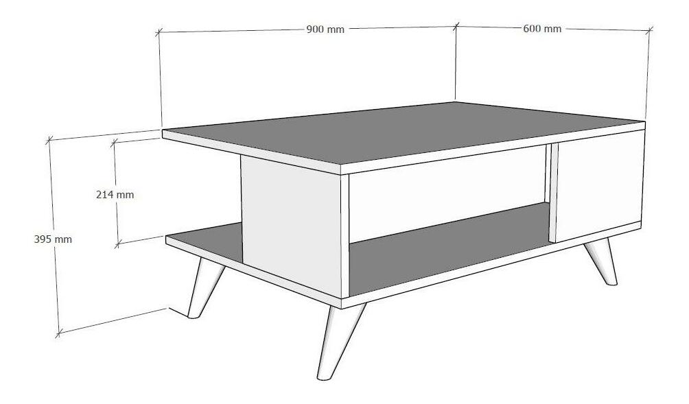 Konferenčný stolík Suselo 1 (biela + dub zafírový) 