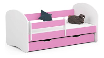Detská posteľ Pranshi (ružová) (s matracom)