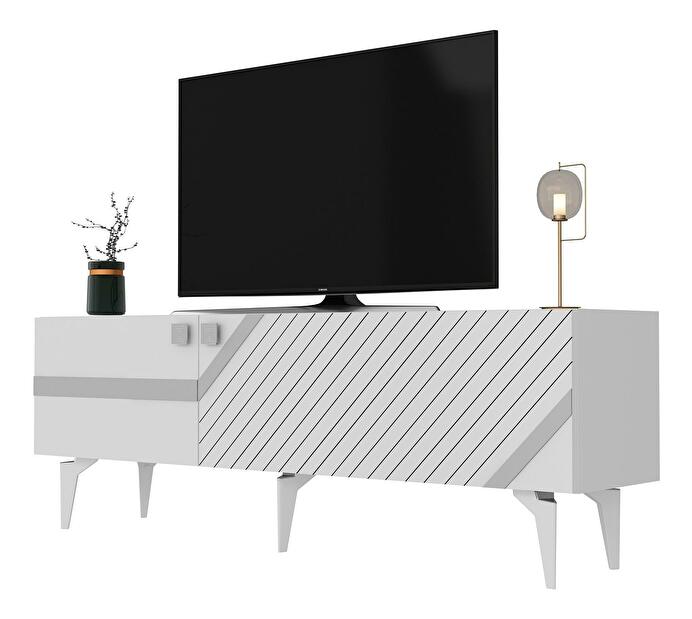 TV stolík/skrinka Tabivo (biela + strieborná) 