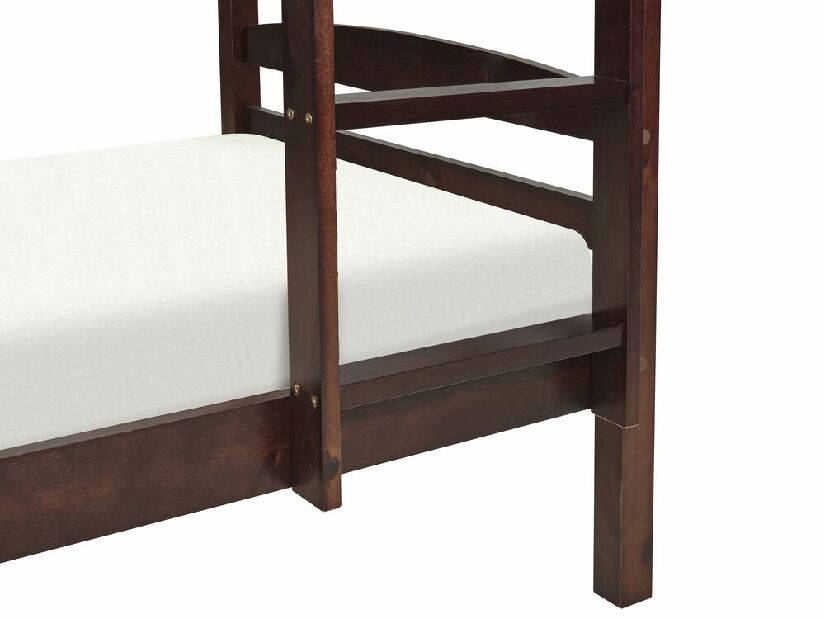 Poschodová posteľ 90 cm Reggeton (tmavé drevo) (s roštom a úložným priestorom)
