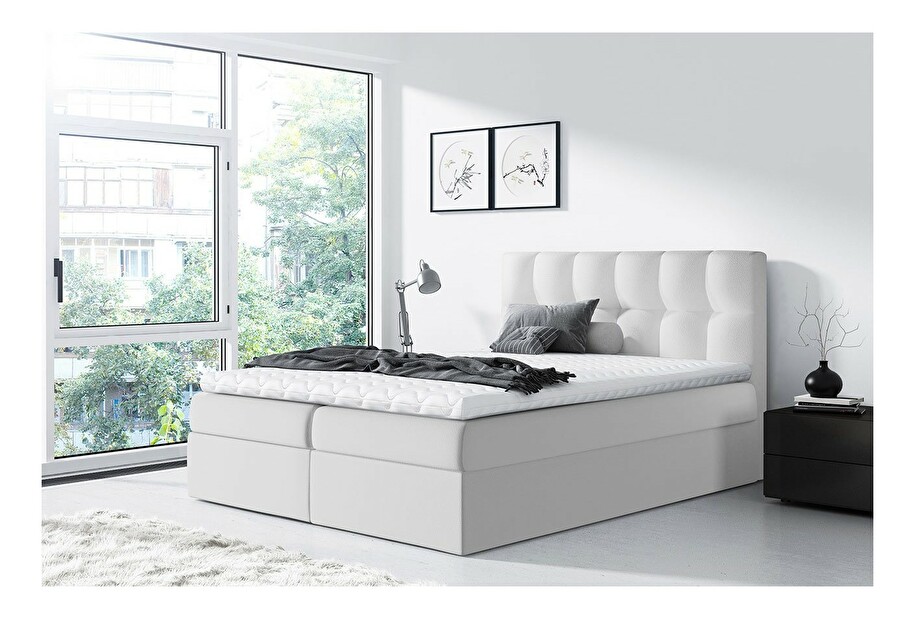 Kontinentálna posteľ Mirjan Maddox (160x200) (ekokoža Soft 017 (biela))
