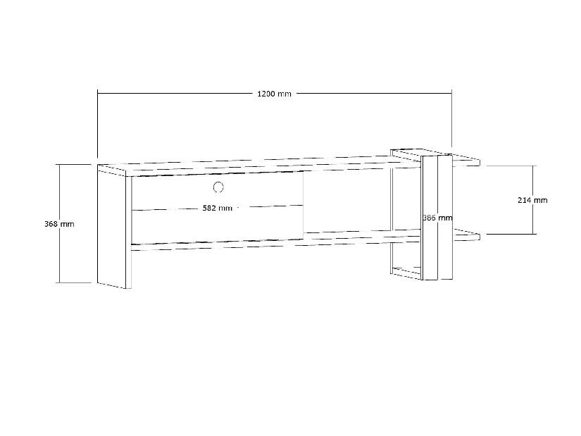 TV stolík/skrinka Balodu 1 (antracit + biela) 
