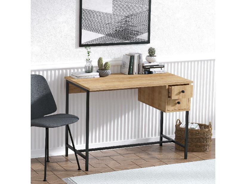 Písací stôl Kelade (dub + čierna) 