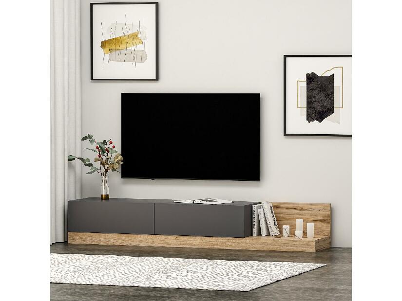 TV stolík/skrinka Kinani (antracit + orech) 