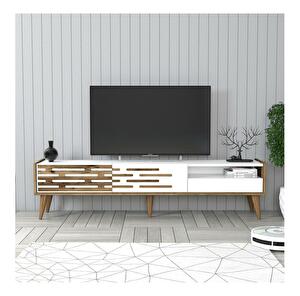 TV stolík/skrinka Tonase (orech + biela) 