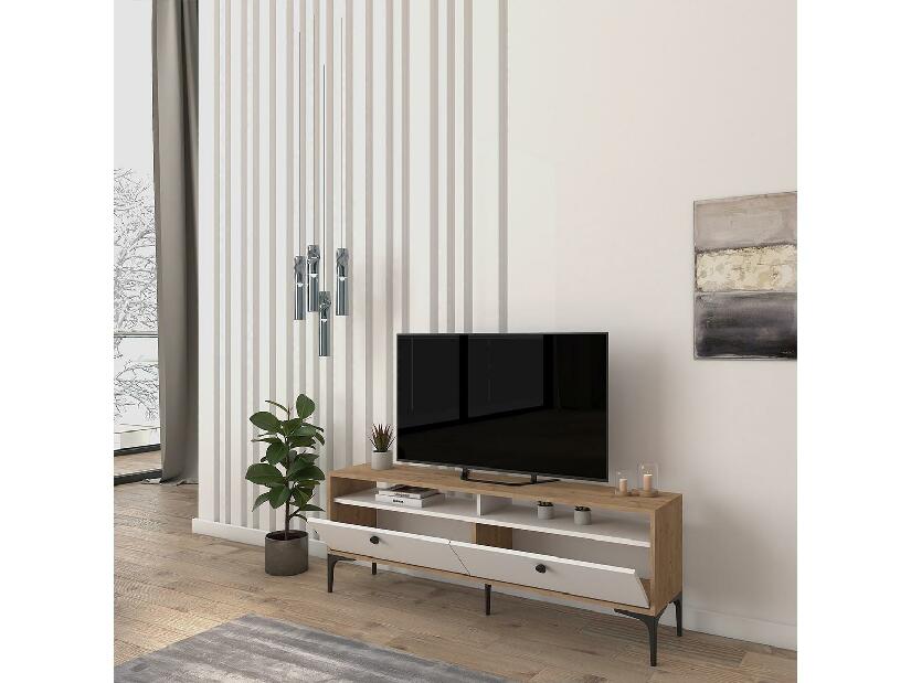 TV stolík/skrinka Lamele 1 (dub + biela) 