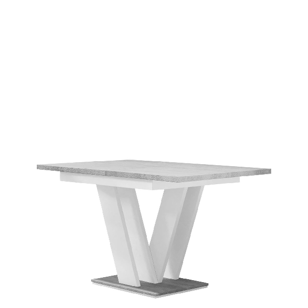 Rozkladací stôl Mirjan Hildaria (biely lesk + dub sonoma)