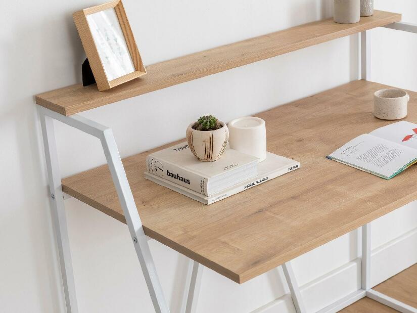 Písací stôl Nidupe 4 (dub zafírový + biela) 