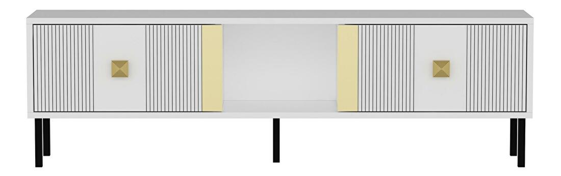 TV stolík/skrinka Danuda (biela + zlatá) 