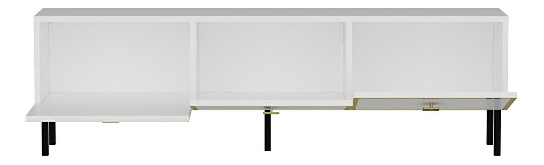 TV stolík/skrinka Buvada (biela + zlatá) 