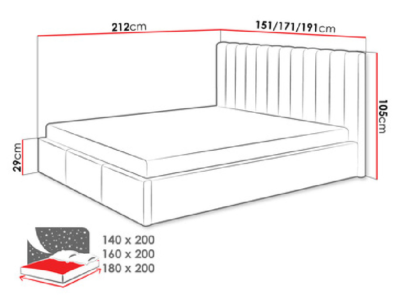 Manželská posteľ 140 cm Mirjan Norway (béžová) (s roštom a úl. priestorom)