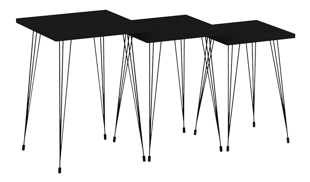 Set 3ks. konferenčných stolíkov Pakamo (čierna + antracit)