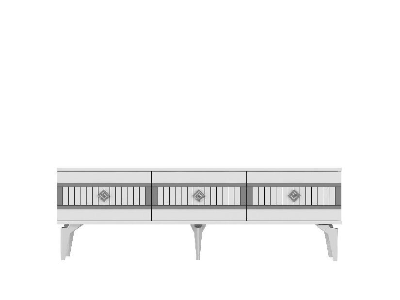 TV stolík/skrinka Kutevi 3 (biela + strieborná) 