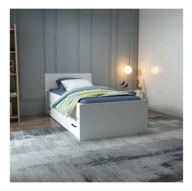 Jednolôžková posteľ 100 cm Podume (biela) (s roštom)