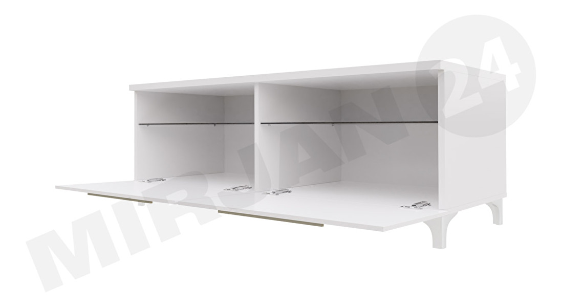 TV stolík Cleo VI-W (biela + sivý lesk) *výpredaj