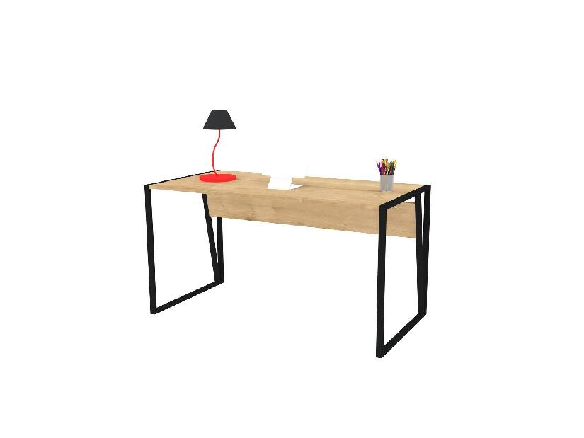 Písací stôl Misobo (dub zafírový + čierna) 