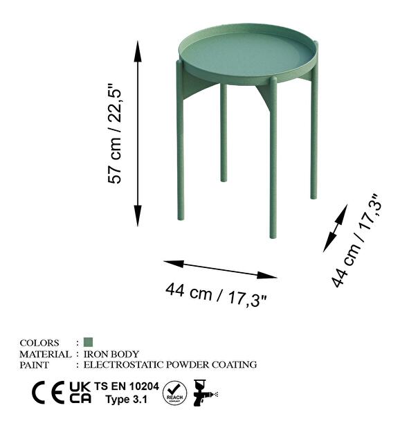 Konferenčný stolík Museli 5 (zelená) 