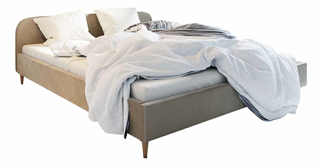 Manželská posteľ 140 cm Lon (sivobéžová) (bez roštu a úložného priestoru) *bazár