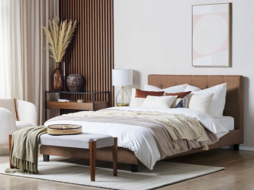 Manželská posteľ 180 cm Rhiannon (hnedá) (s roštom a matracom)