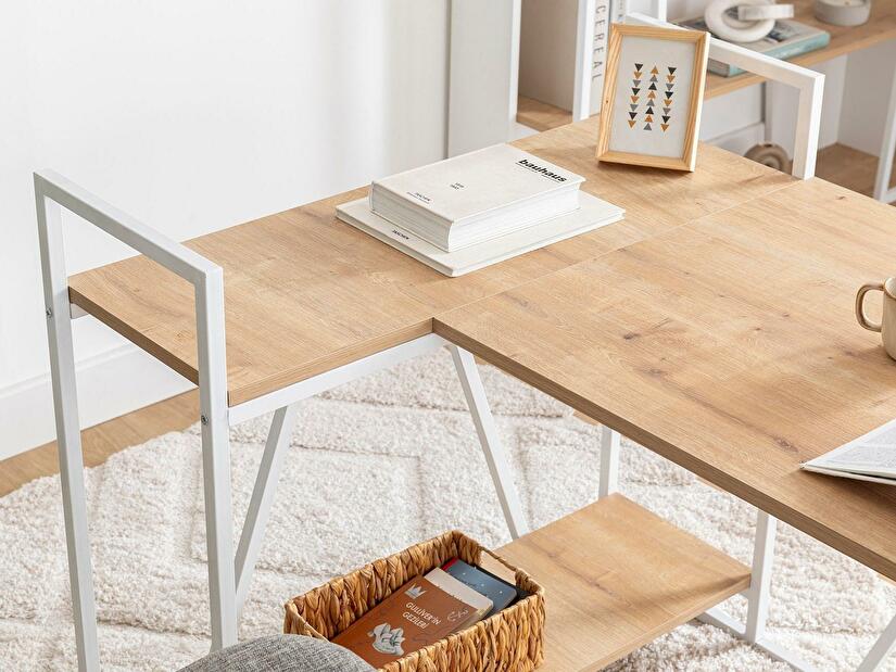 Písací stôl Nidupe 6 (dub zafírový + biela) 