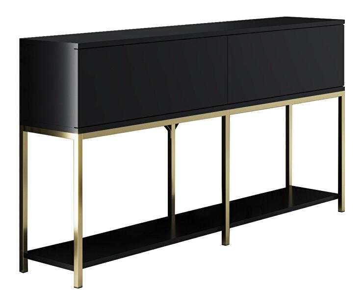Konzolový stolík Vibubi 1 (čierna + zlatá) 