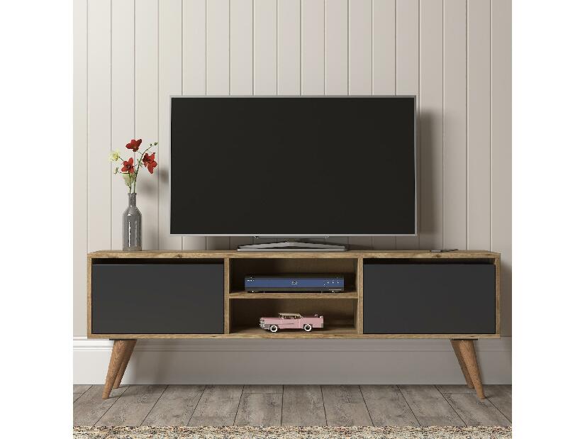 TV stolík/skrinka Suselo 2 (borovica atlantická + čierna) 