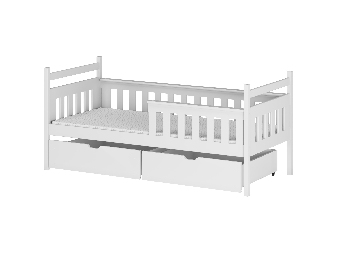 Detská posteľ 90 x 200 cm Emelda (s roštom a úl. priestorom) (biela)