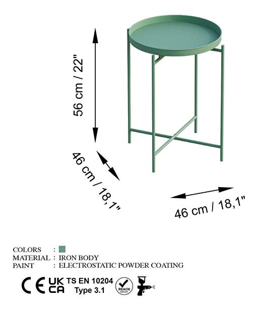 Konferenčný stolík Museli 4 (zelená) 