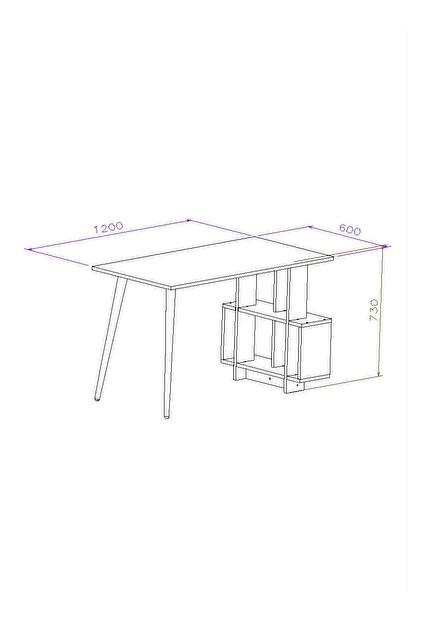Písací stôl Mavade 6 (antracit + dub) 