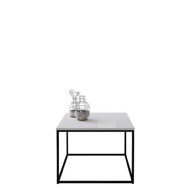 Konferenčný stolík Gwendolyn (čierna matná + biely lesk)