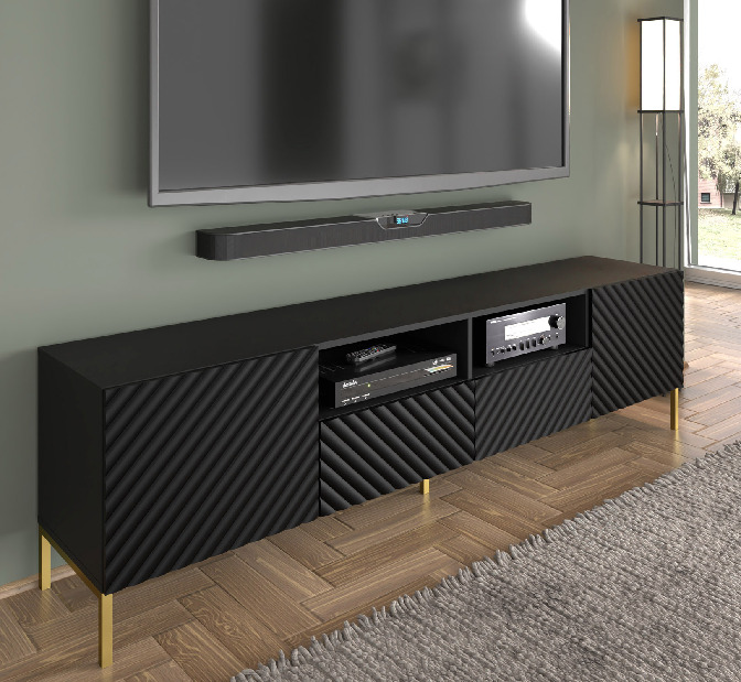 TV stolík/skrinka Surfy 2D (čierna)
