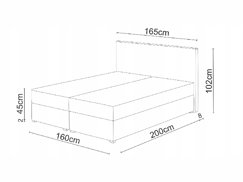 Kontinentálna posteľ 160x200 cm Mimosa Comfort (melírovaná hnedá + tmavohnedá) (s roštom a matracom)