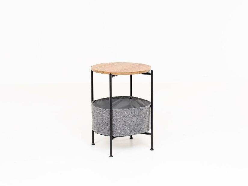 Príručný stolík Pivudu (hnedá + čierna + sivá)