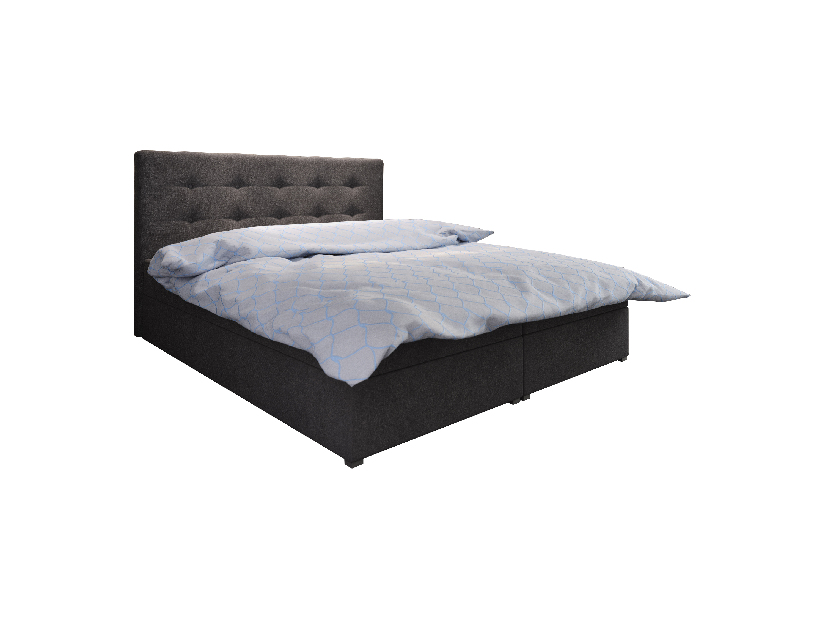 Manželská posteľ Boxspring 140 cm Fade 1 Comfort (čierna) (s matracom a úložným priestorom)