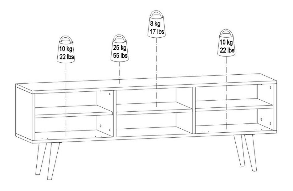 TV stolík/skrinka Suselo 2 (borovica atlantická + čierna) 