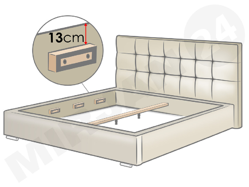 Manželská posteľ 140 cm Kendrick (ekokoža Soft 017)