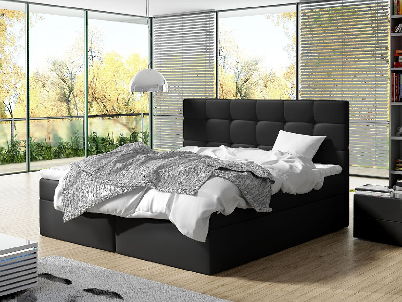 Kontinentálna posteľ 140 cm Mirjan Cinara (ekokoža soft 017 (biela)